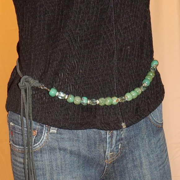 Tena Rae Custom size s/m TURQUOISE BELT/OR NECK PEICE - Picture 5 of 10